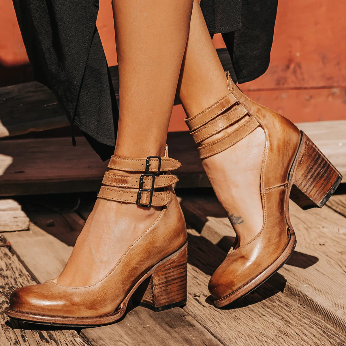 Rina™ | Chic Strapped Block Heel Shoes