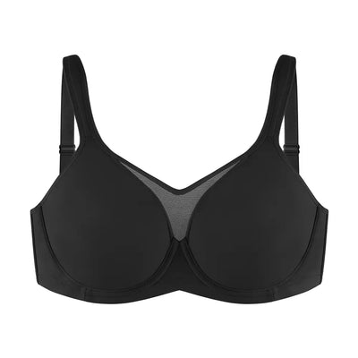 HSIA Women's Full Coverage Underwire Bra Plus Size Unlined Minimizer Bra with Wide Adjustable Straps and Mesh Center for Everyday Comfort