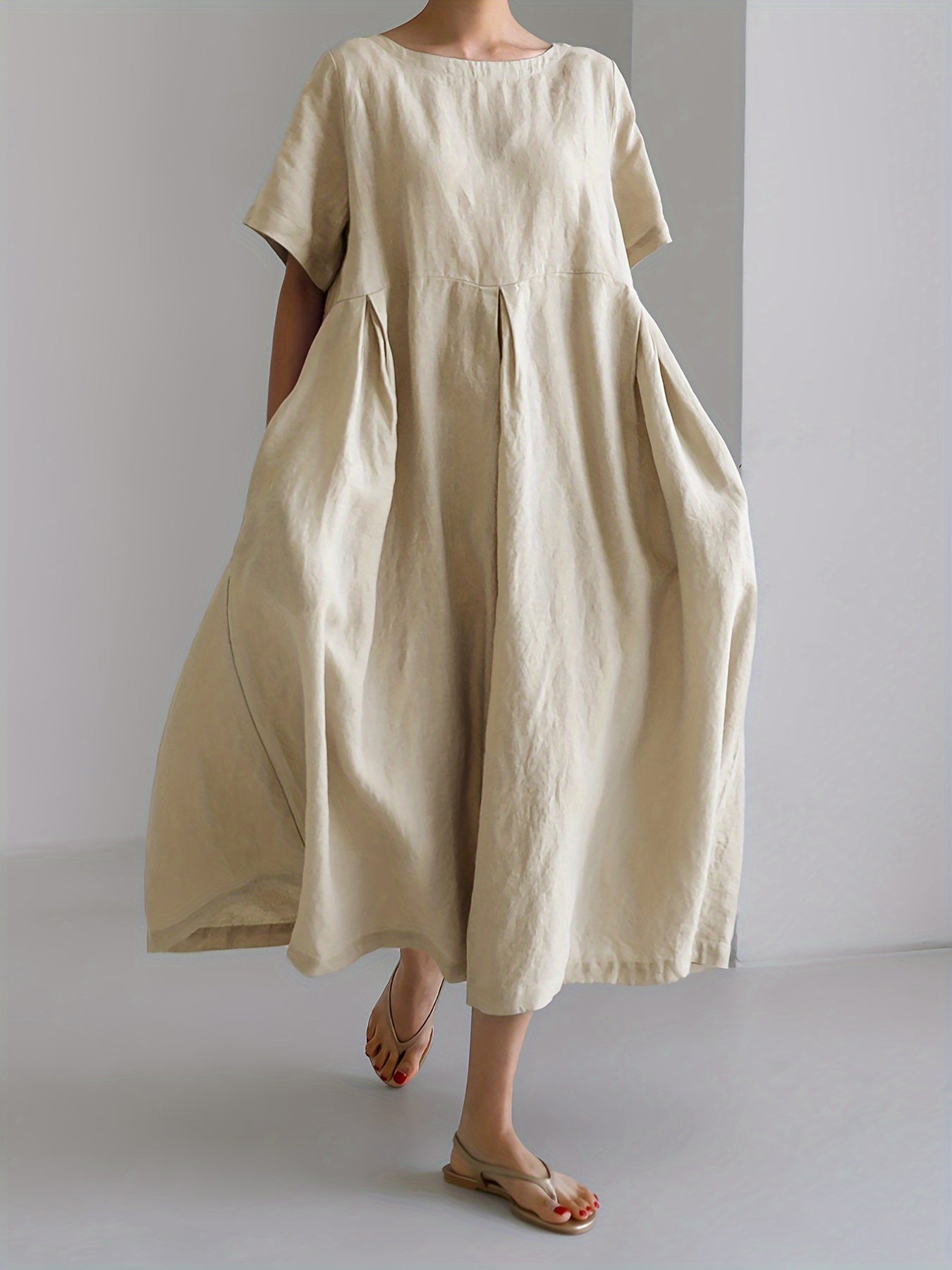 Diva™ | Elegant Linen-Blend Midi Dress