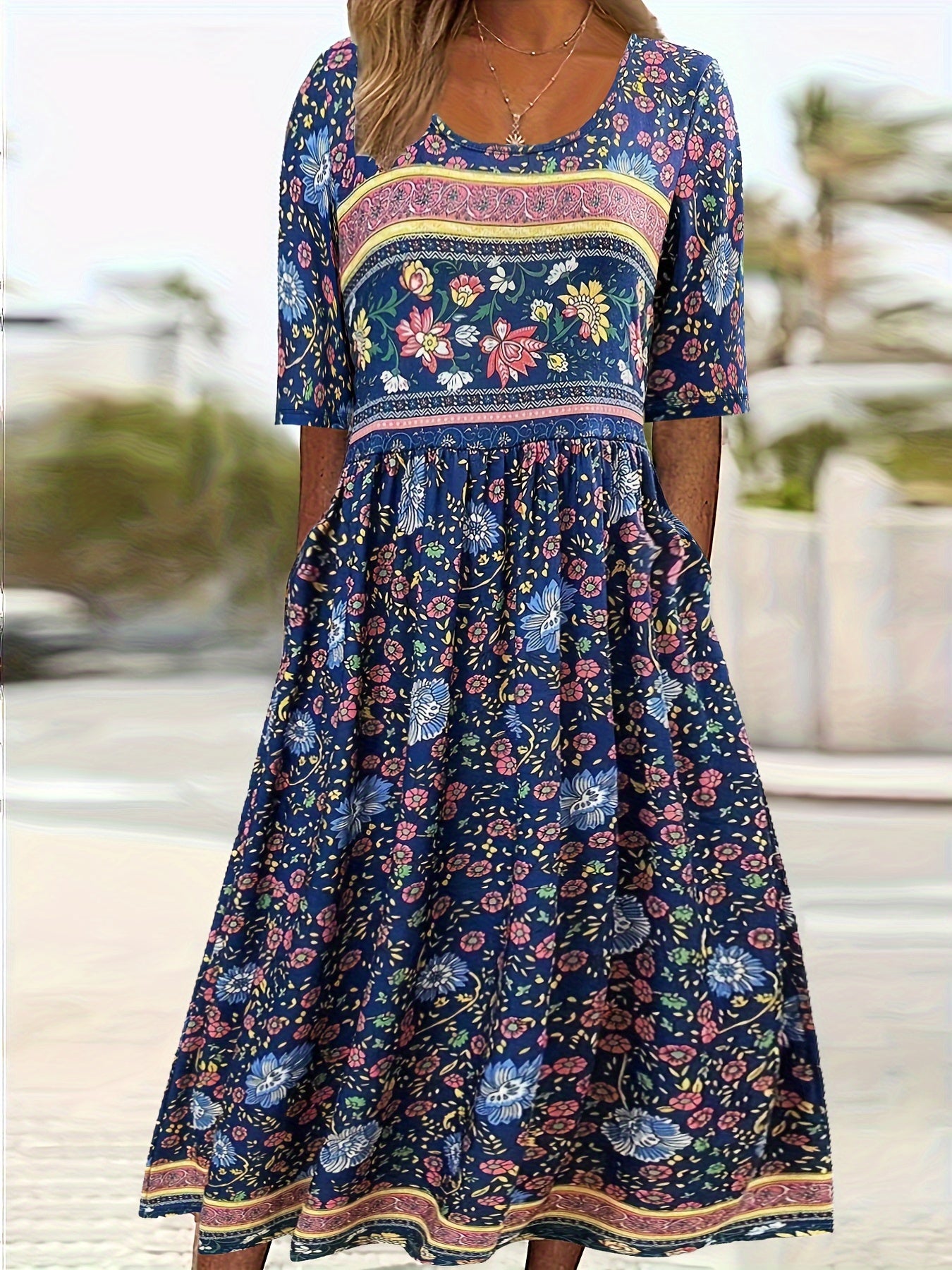 Karmi™ | Casual Floral Pocket Dress