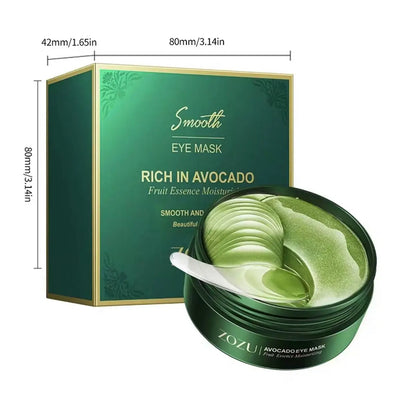 Avocado Under Eye Masks, 60 Pcs Hydrating Gel Eye Patches for Dark Circles, Puffiness & Dry Under-Eye Skin