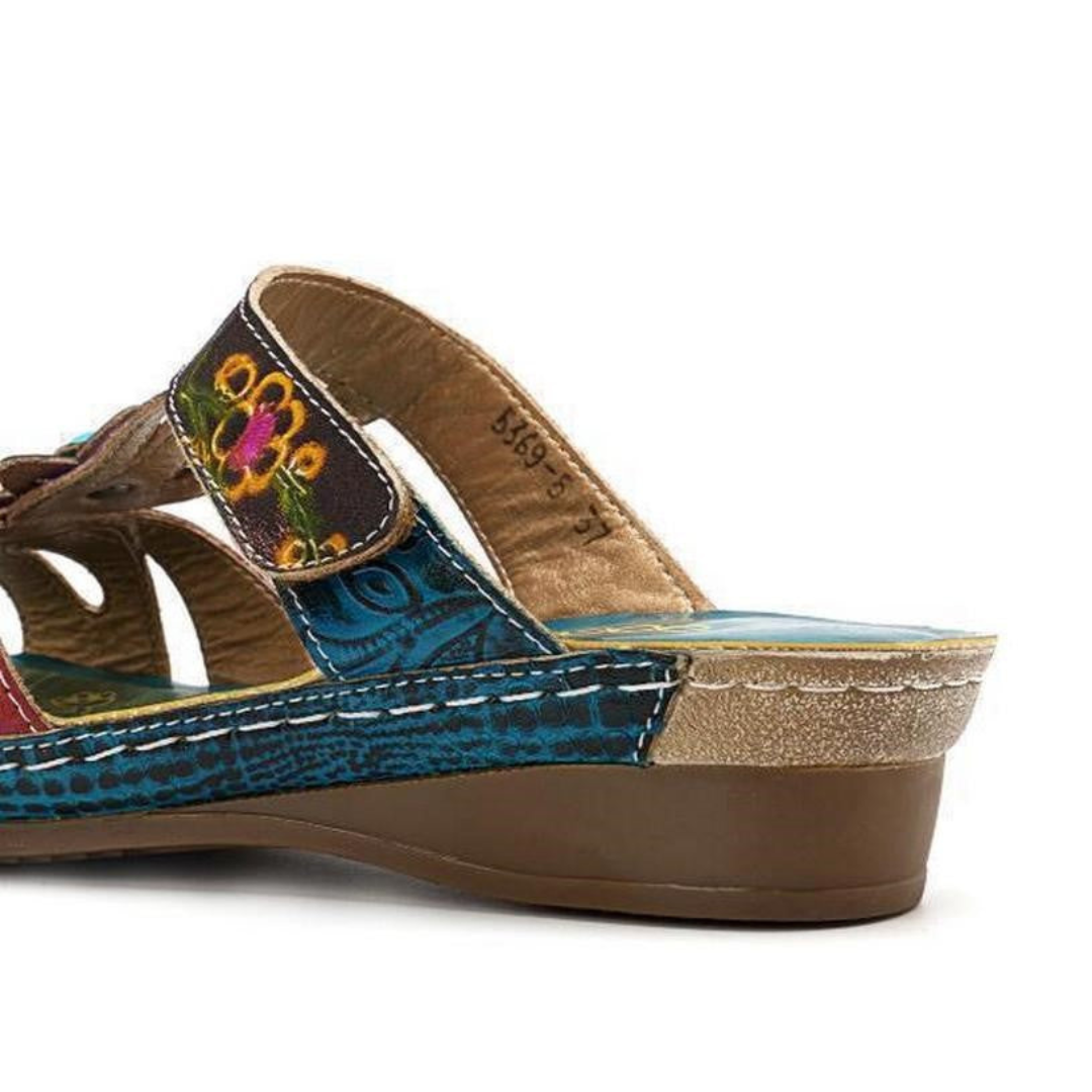 Florene™ | Vibrant Floral Wedge Sandals