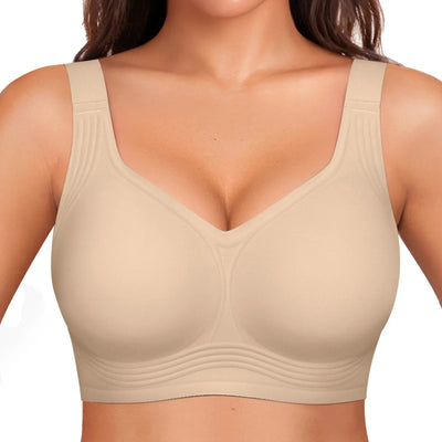 Women's Wireless Full Coverage Bra, Seamless Padded No Underwire Everyday T-Shirt Bra with Wide Straps