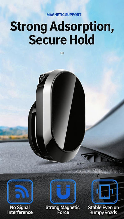 Foldable Magnetic Car Phone Holder - 360° Rotating Dashboard Mount, Adjustable Angle & Height, Universal Hands-Free Phone Stand