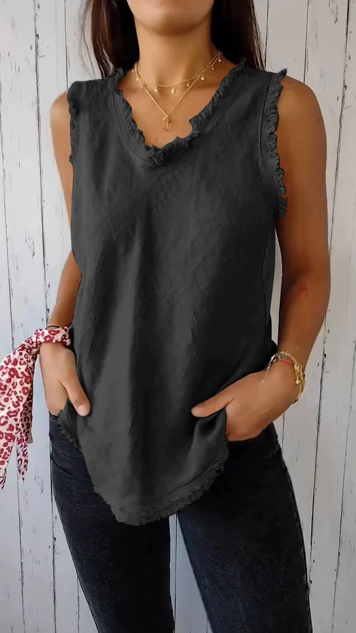 Liam™ | Elegant Cotton-Linen V-Neck Vest