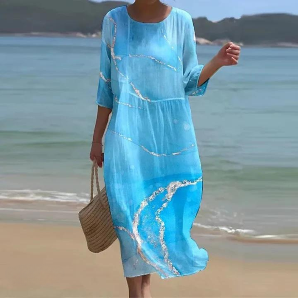 Tina™ | Elegant Cotton Tummy Cover Dress