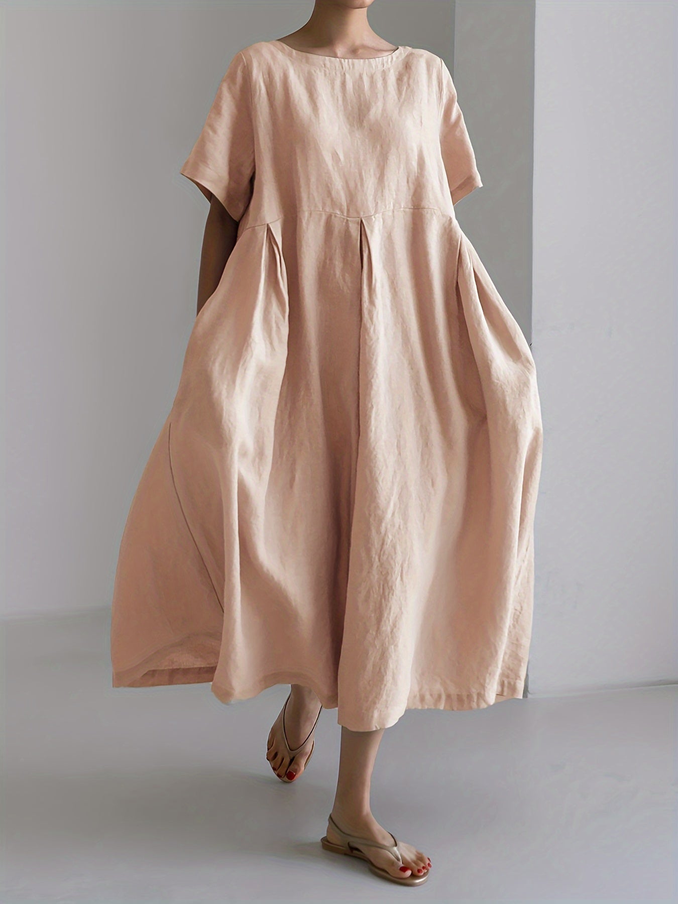 Diva™ | Elegant Linen-Blend Midi Dress