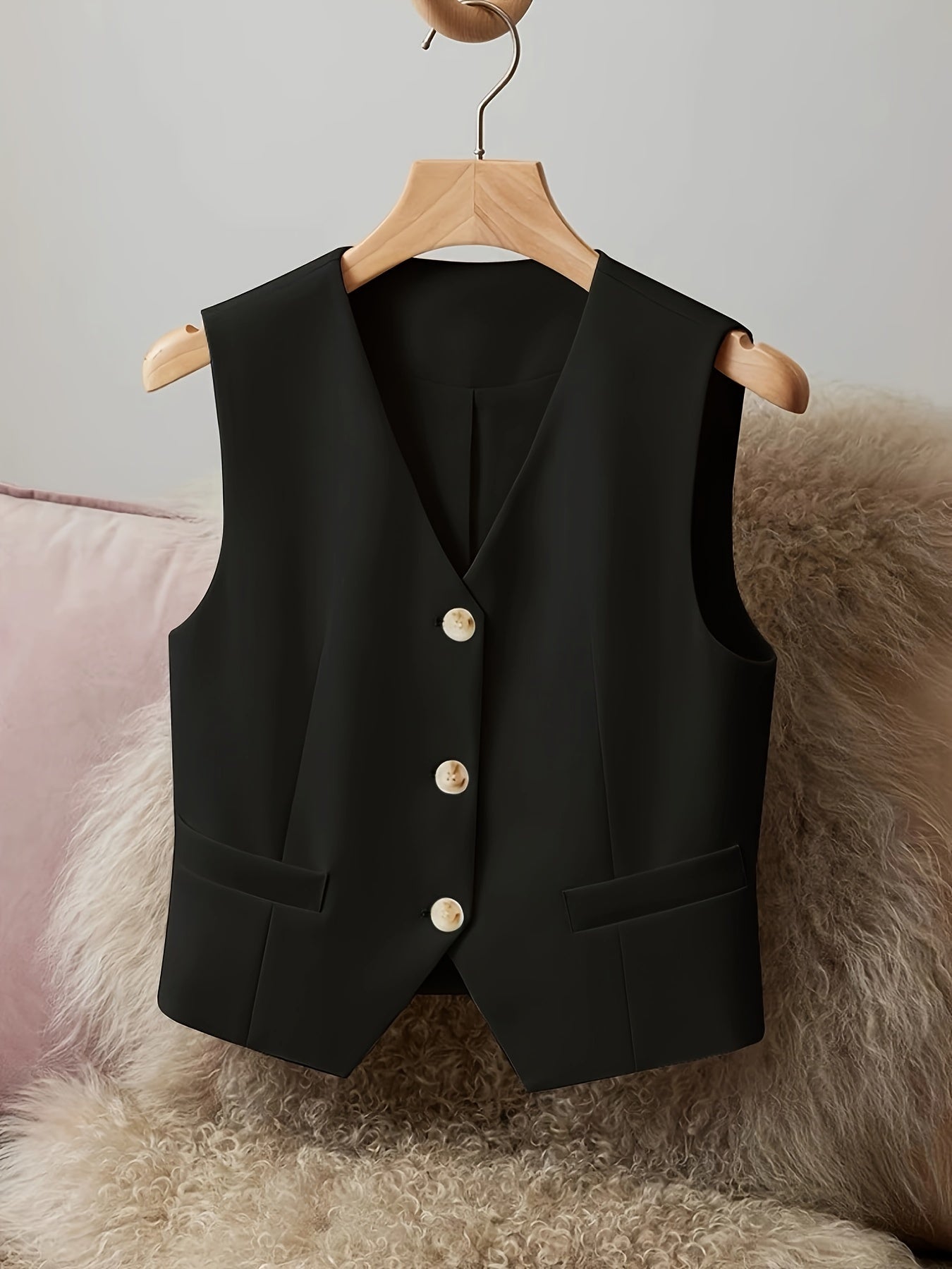 Sophia™ | Elegant Cream Blazer Vest