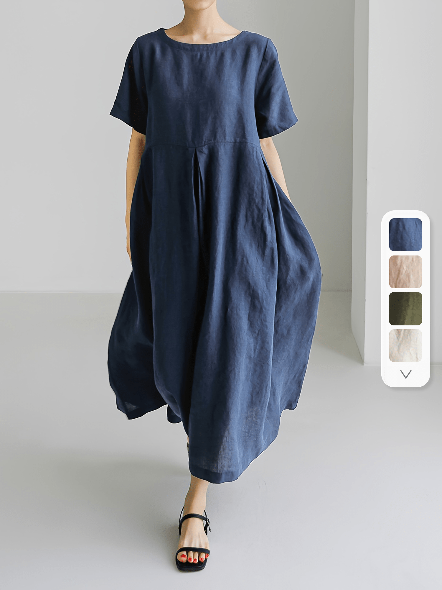 Diva™ | Elegant Linen-Blend Midi Dress