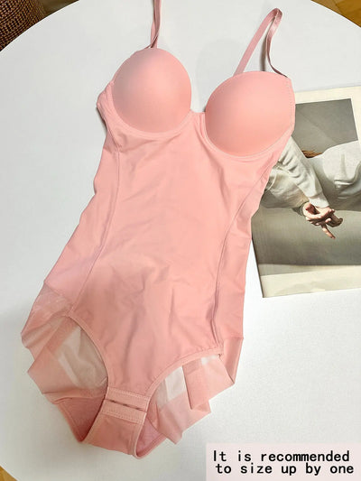 Women's Slimming Bodysuit with Bra, Adjustable Straps and Hook Closure