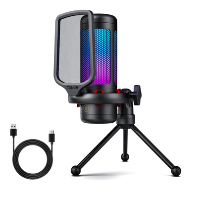 USB Streaming Gaming Microphone with RGB Lighting for PC PS4 PS5