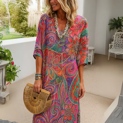 Linen Midi Dress Flowy A-Line | Elegant And Chic For Women