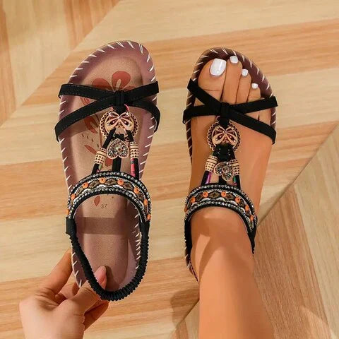 Katherine™ | Chic Boho Flat Sandals