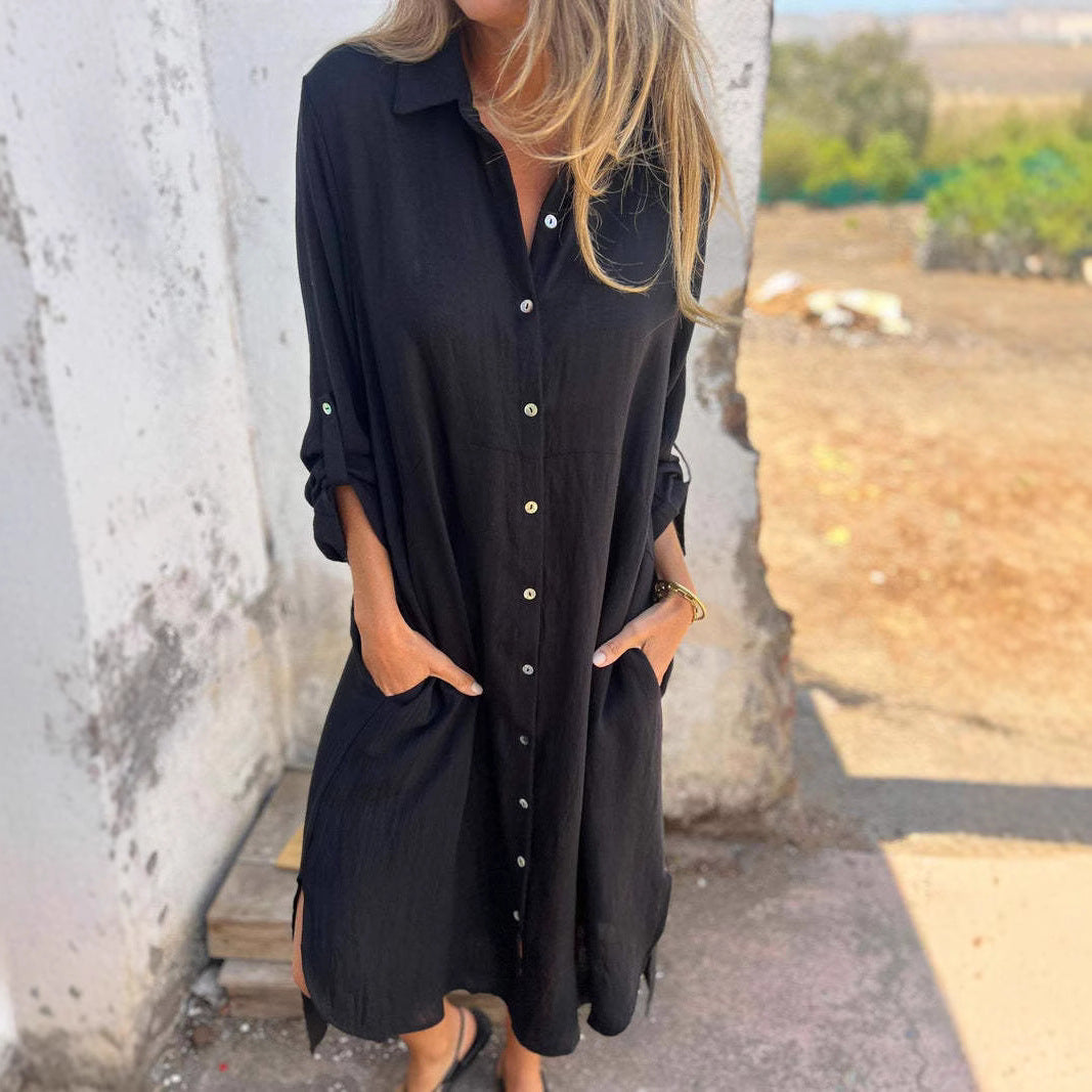 Liza™ | Elegant Cotton Shirt Dress