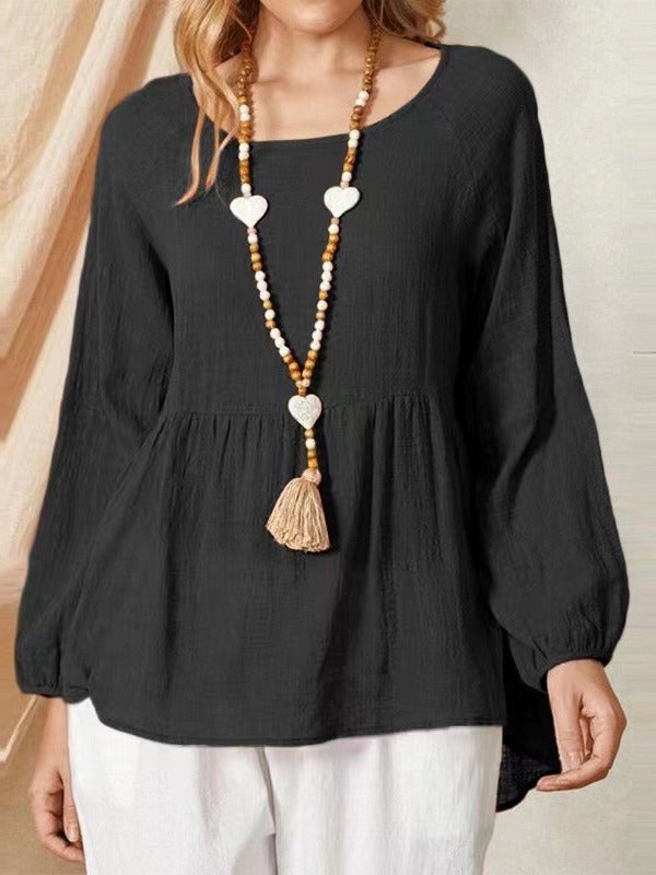 Bina™ | Elegant Plus Size Doll Shirt with Lantern Sleeves