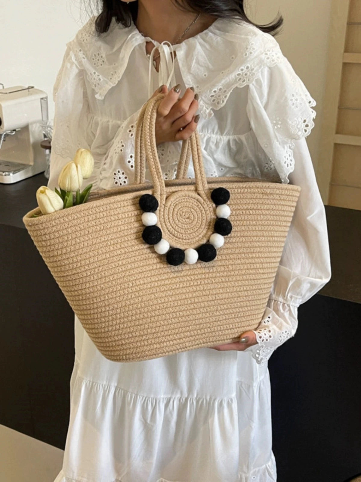 Solaya™ | Elegant Woven Straw Tote Bag