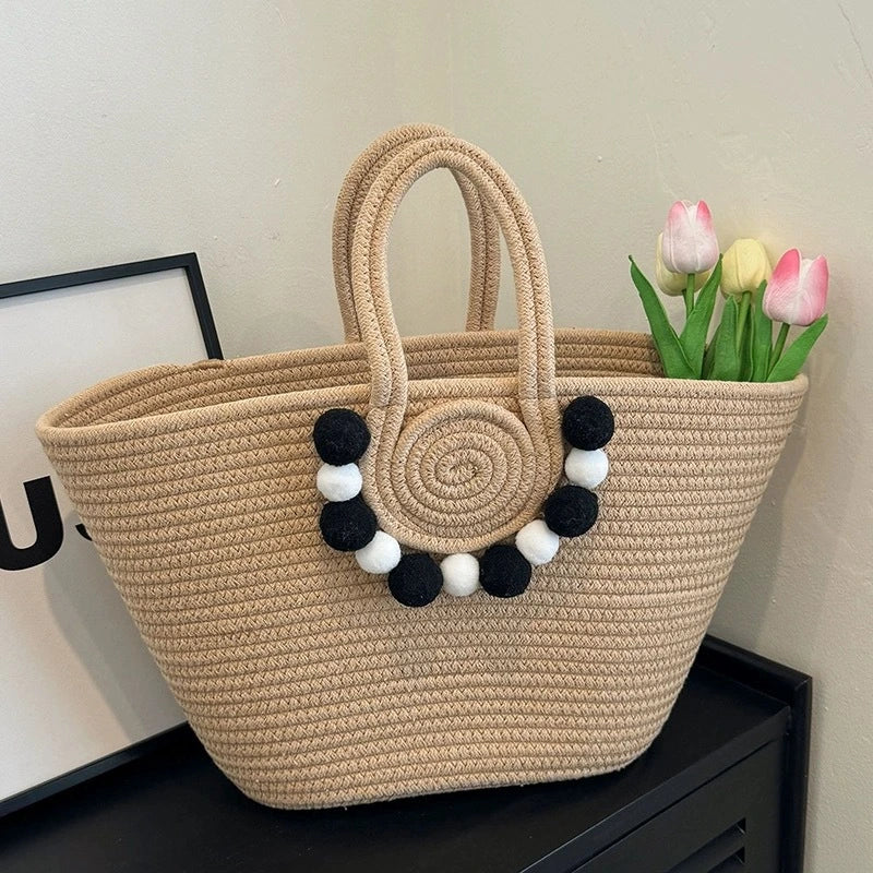 Solaya™ | Elegant Woven Straw Tote Bag