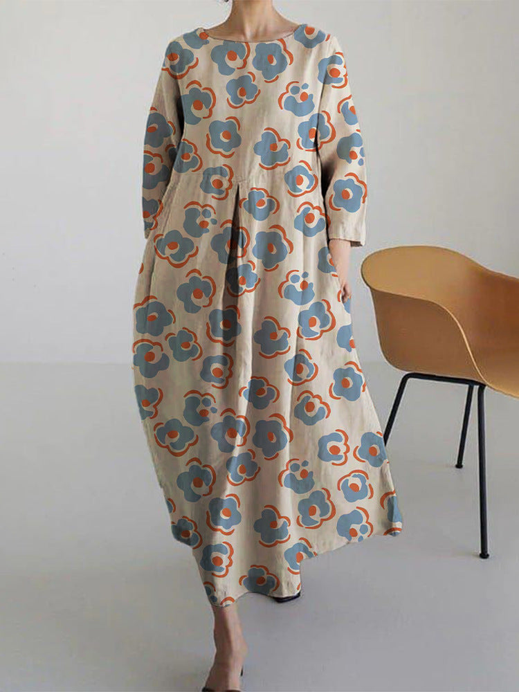 Marli™ | Elegant Printed Long Sleeve Dress