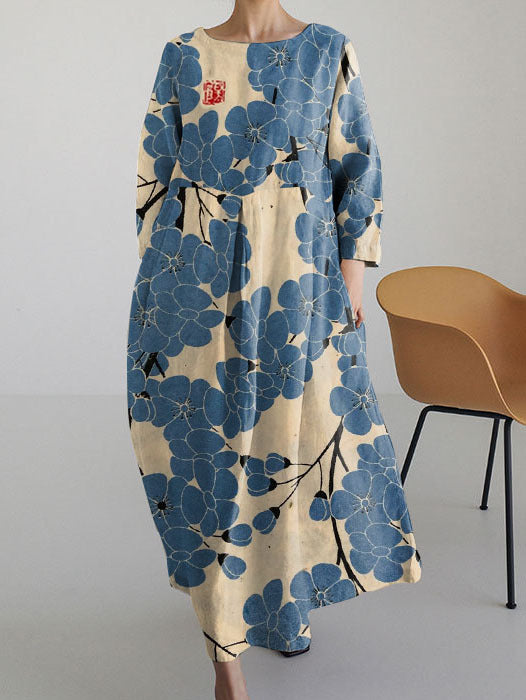 Marli™ | Elegant Printed Long Sleeve Dress