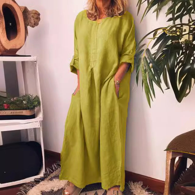 Clementine™ | Elegant Loose Cotton-Linen Dress