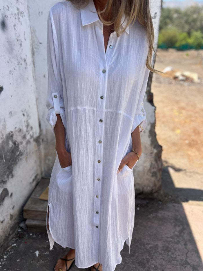 Liza™ | Elegant Cotton Shirt Dress