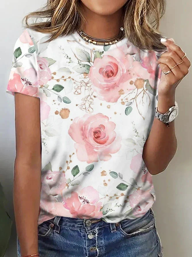 Ophelia™ | Vibrant Floral Print T-Shirt