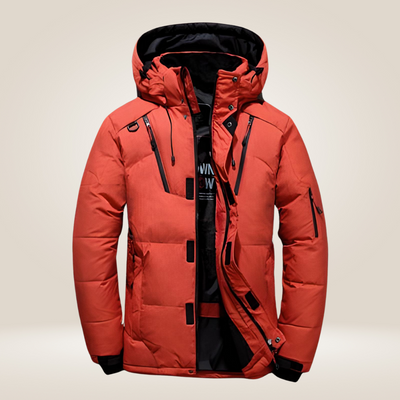 Solid Puffer Jacket High Neck Long Sleeve | Winter Men