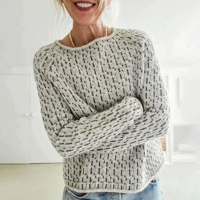 Solid Knit Sweater Boat Neck Relaxed Fit | Effortless Everyday Women