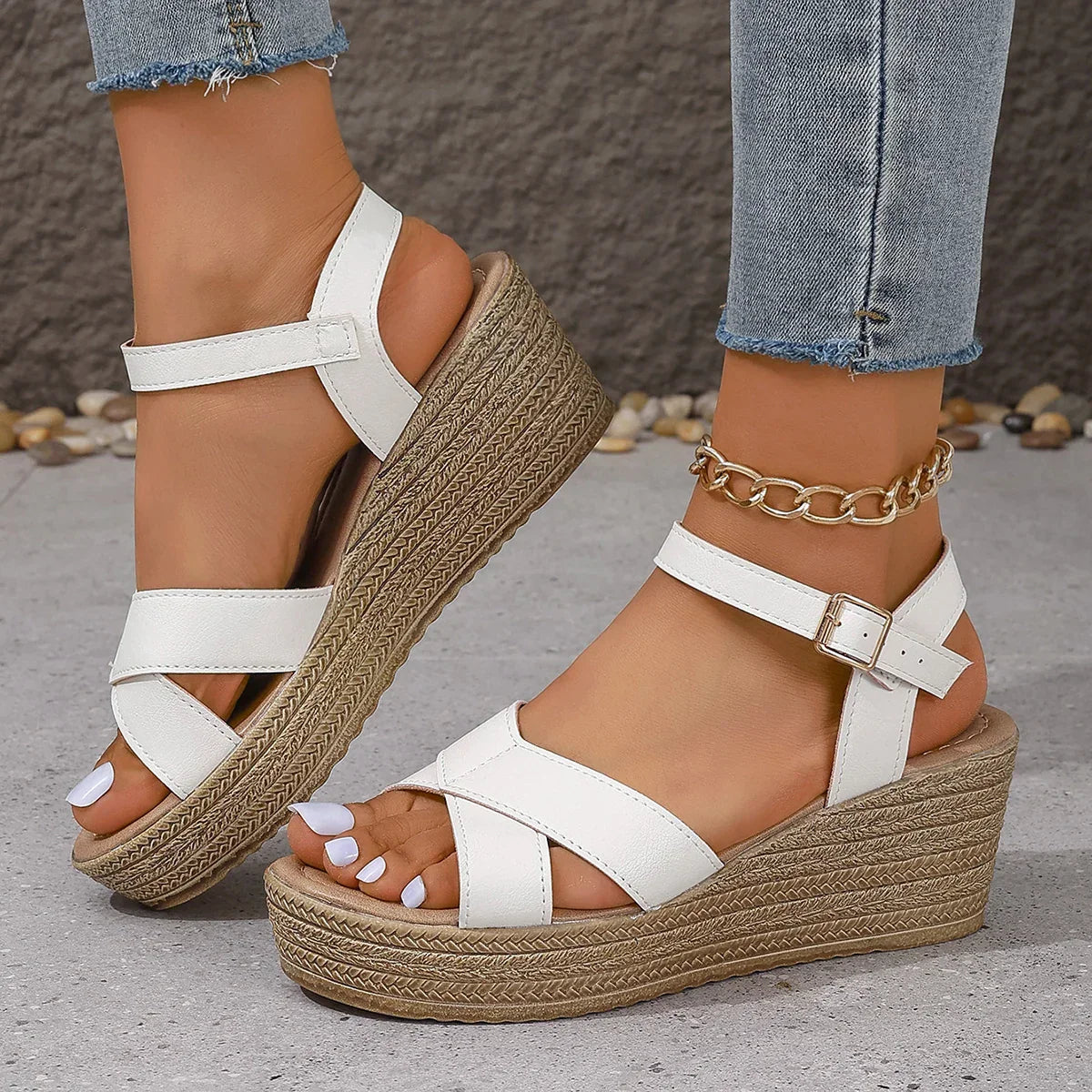 Daphnie™ | Effortless Elegant Wedge Sandals