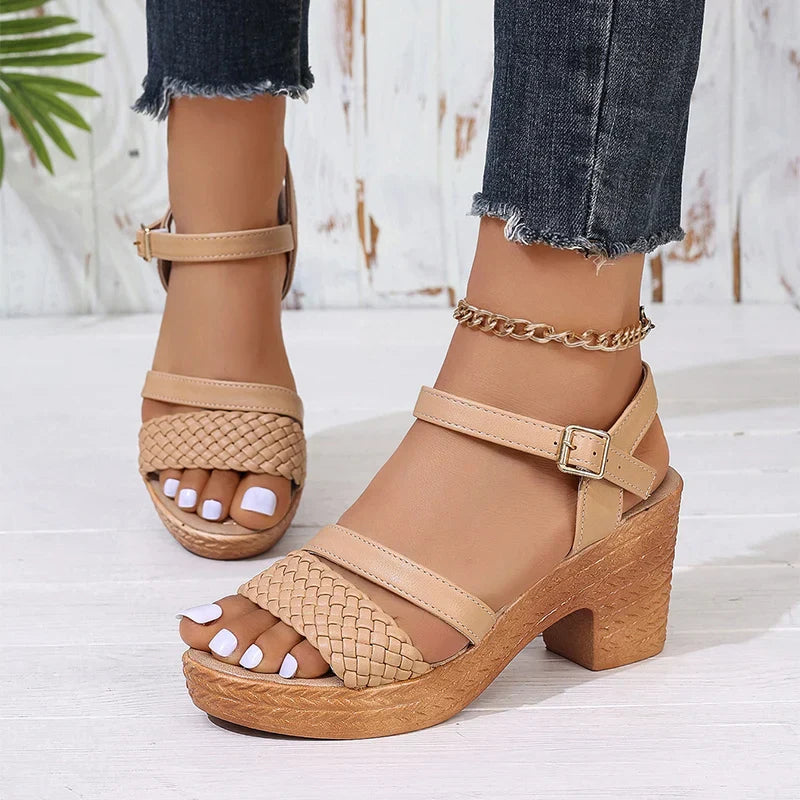 Shira™ | Elegant Woven Platform Sandals