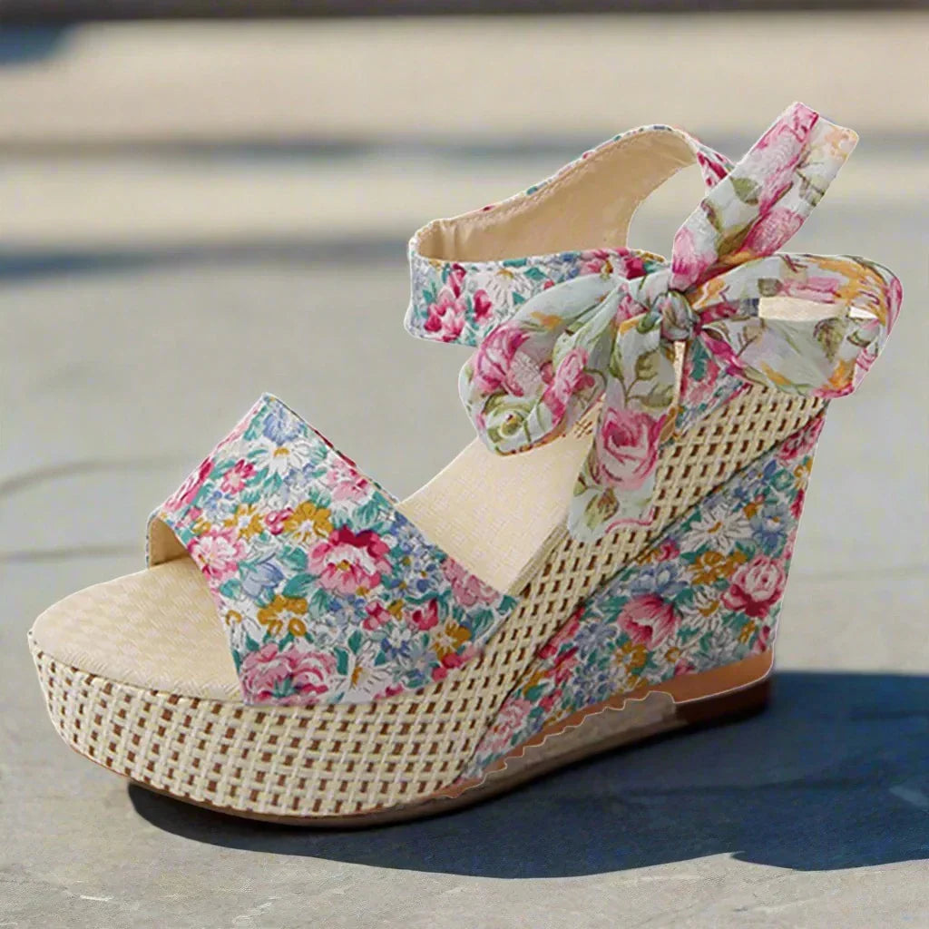 Emma™ | Chic Floral Wedge Sandals