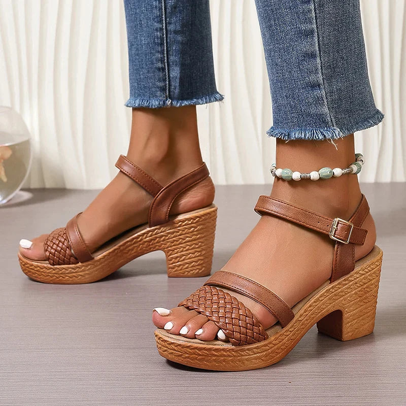 Shira™ | Elegant Woven Platform Sandals