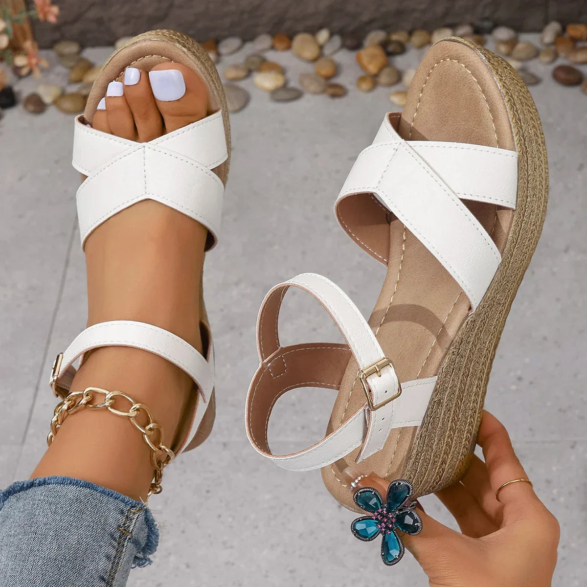 Daphnie™ | Effortless Elegant Wedge Sandals