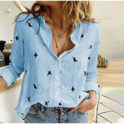 Solid Button-Down Shirt Collared Relaxed Fit | Effortless Workwear Women