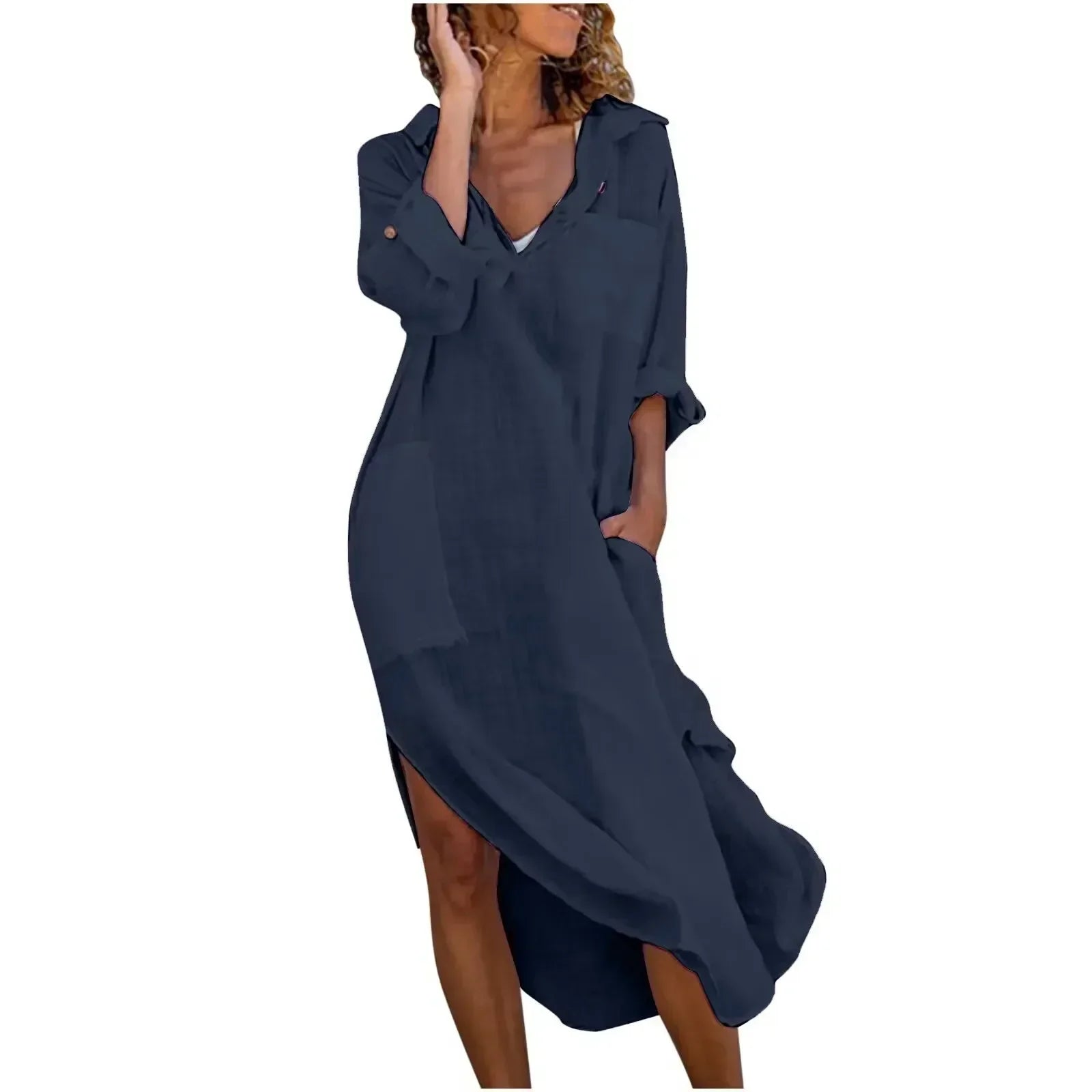 Harmony™ | Elegant Linen Maxi Dress