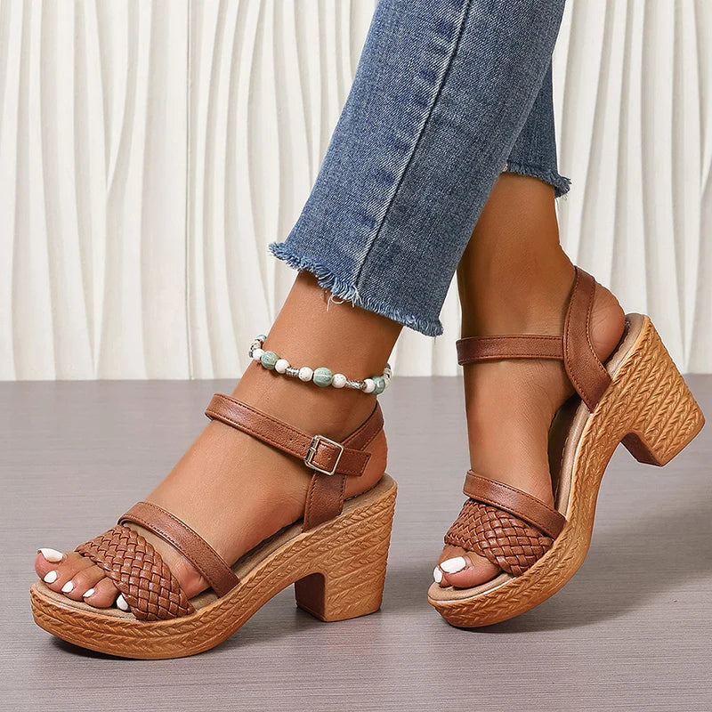 Shira™ | Elegant Woven Platform Sandals