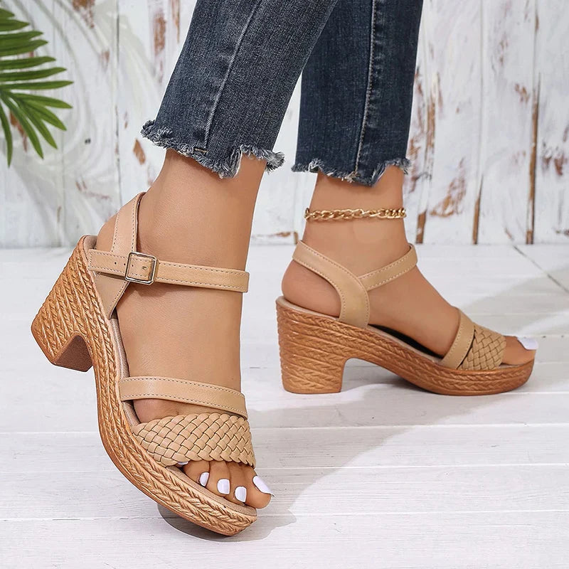 Shira™ | Elegant Woven Platform Sandals