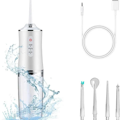 4-Pack Electric Water Flosser with USB Charging and Detachable Tank