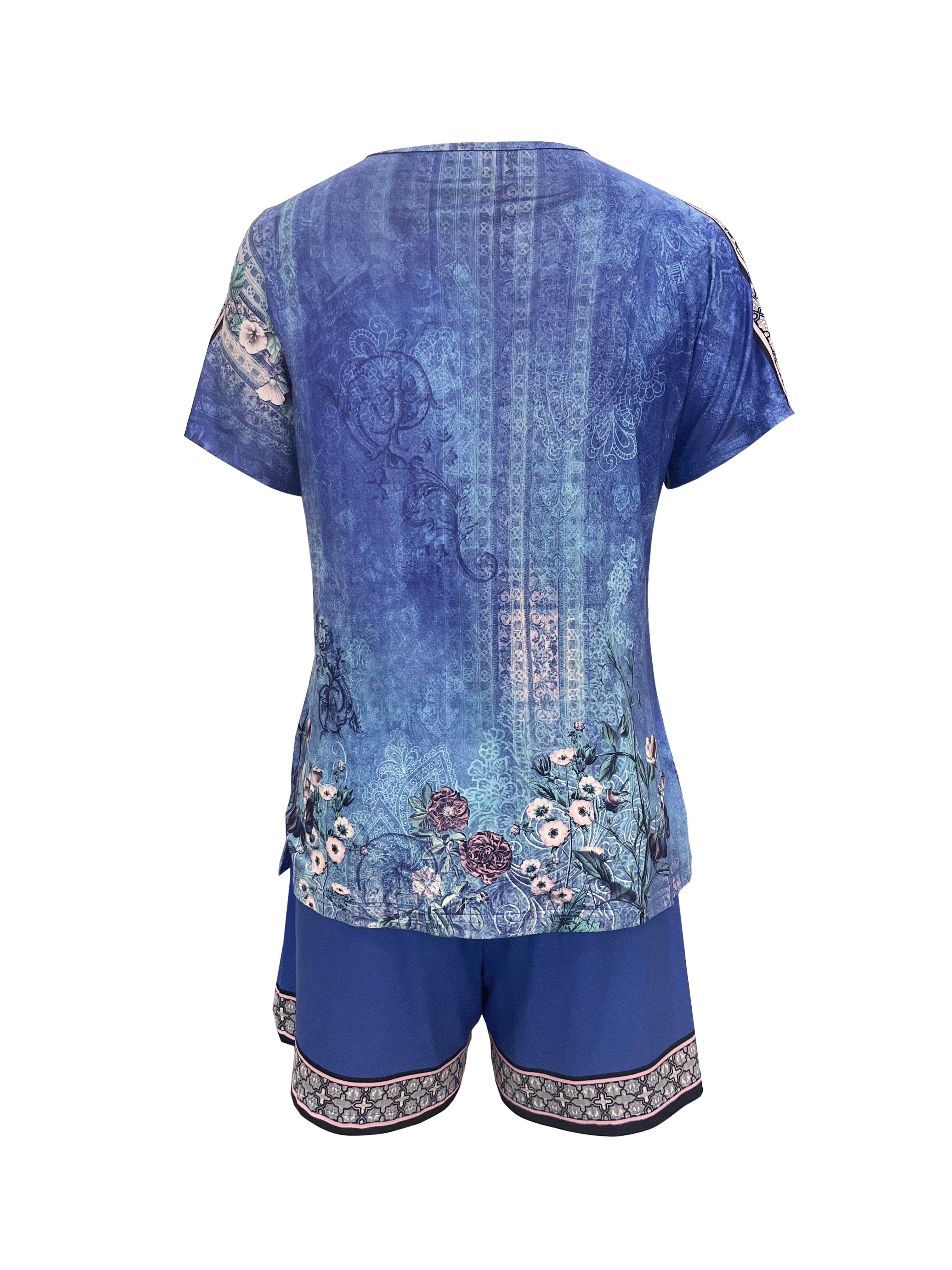 Fetin™ | Bohemian V-Neck Top & Shorts Set