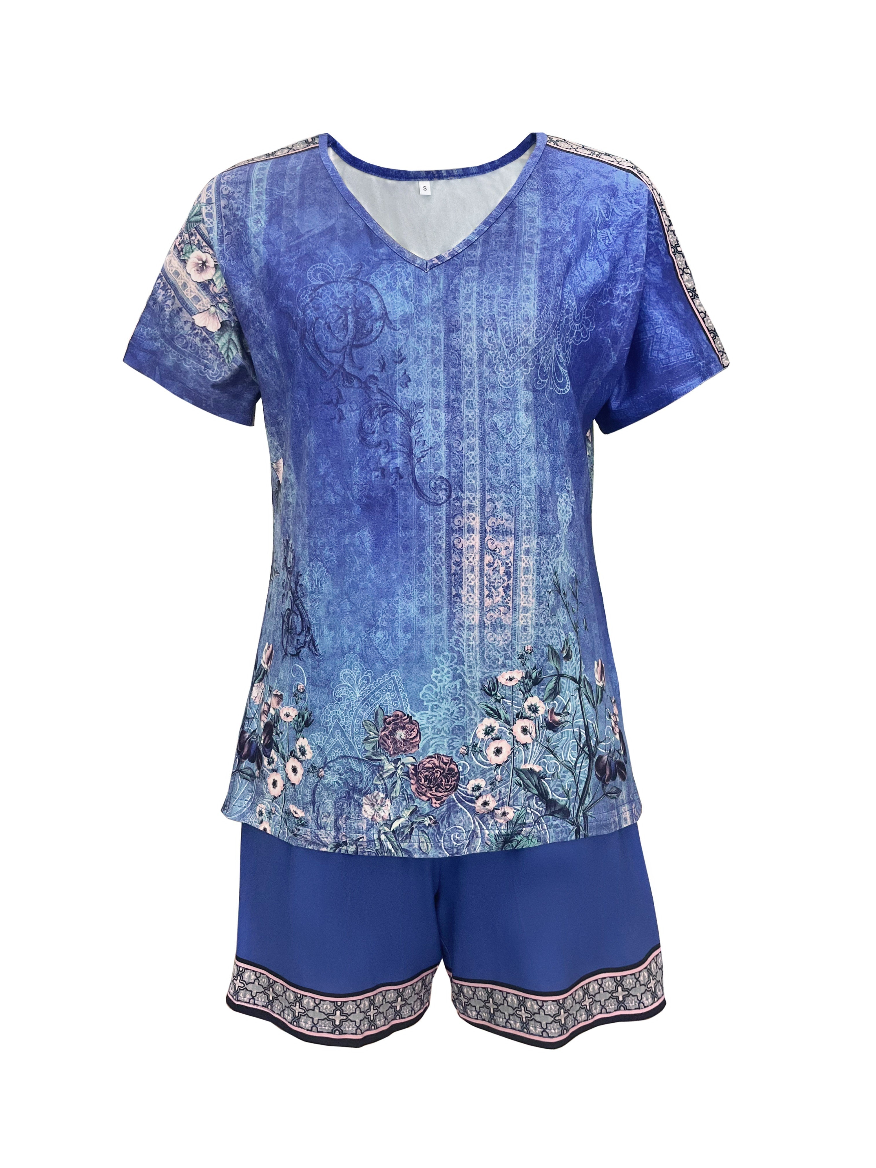 Fetin™ | Bohemian V-Neck Top & Shorts Set