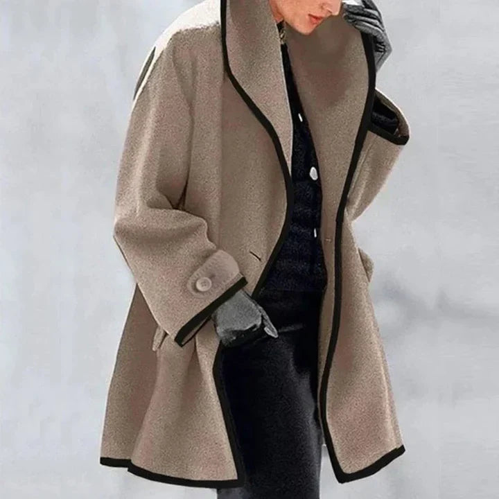 Synthia™ | Long Coat with Shawl Collar