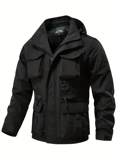 Men's Tactical Winter Jacket with Multiple Pockets and Structured Design for Outdoor Adventures