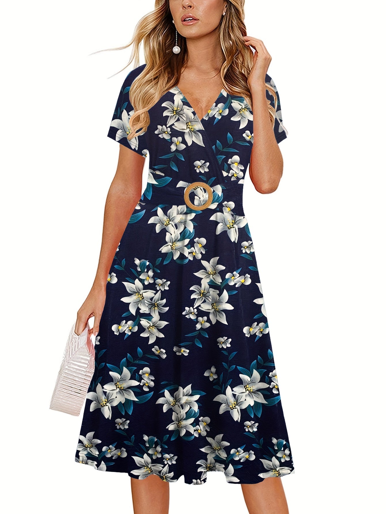 Lunara™ | Elegant Tropical Midi Dress