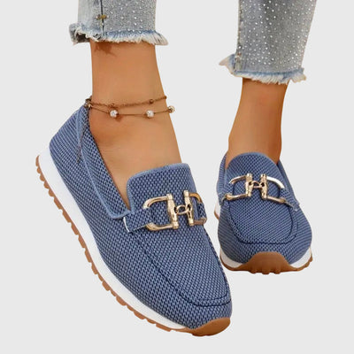 Solid Orthopedic Loafers Breathable Design Cushioned Support | Elegant Everyday Women
