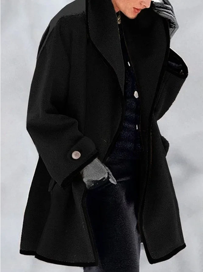 Synthia™ | Long Coat with Shawl Collar