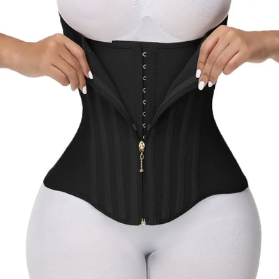 Women's Zip Front Waist Trainer Corset Underbust Shapewear Tummy Control Band for Workout & Everyday Wear