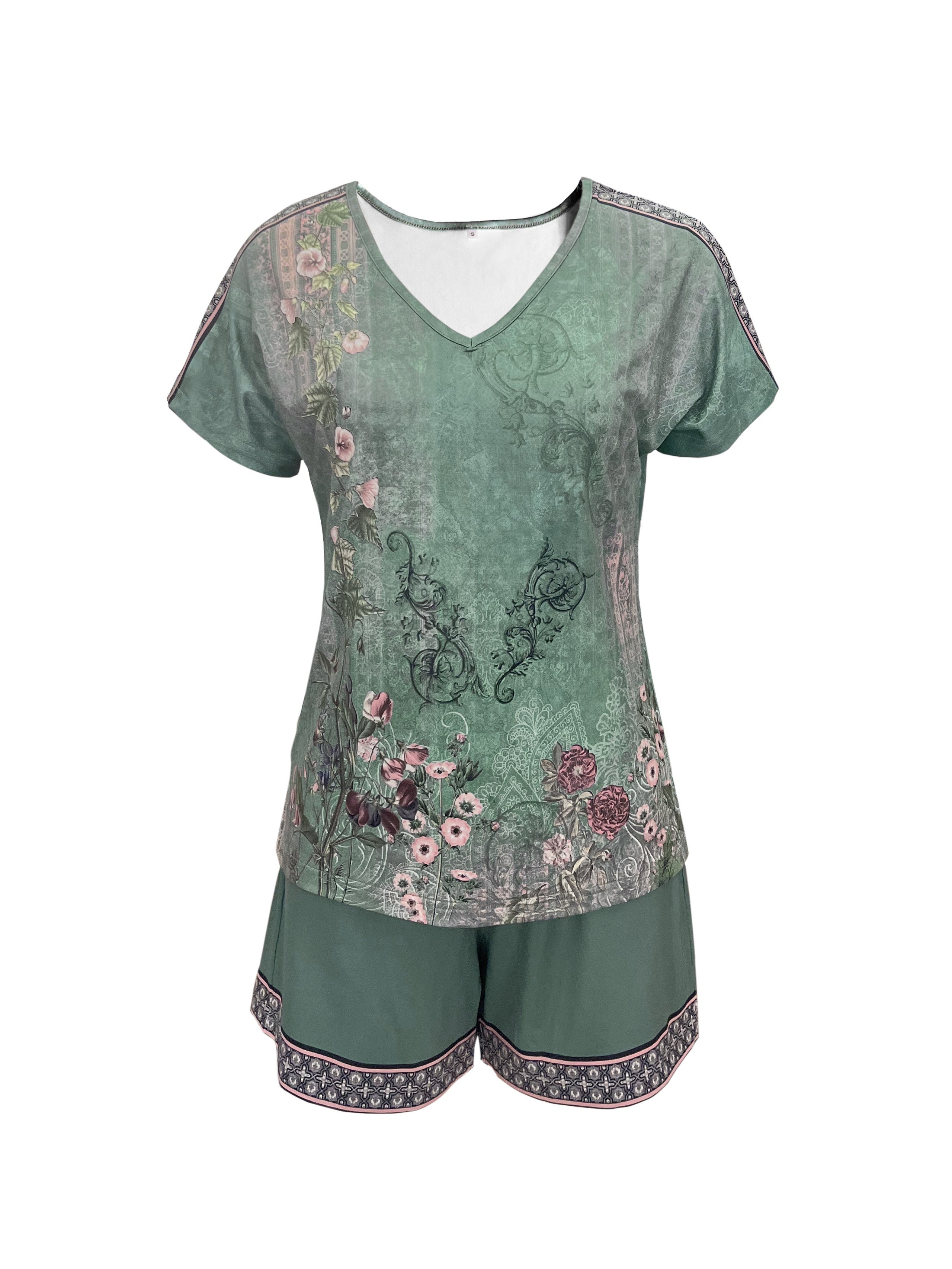 Fetin™ | Bohemian V-Neck Top & Shorts Set