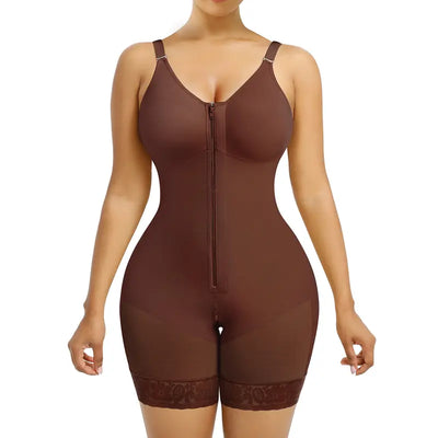 YIANNA Women's Fajas Colombianas Tummy Control Shapewear Bodysuit with Zipper, Butt Lifter with Adjustable Straps and Open Crotch