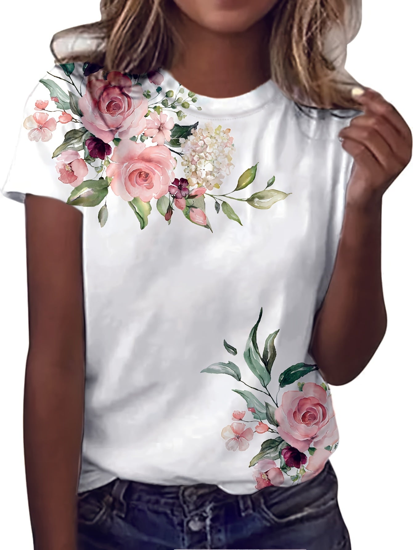 Ophelia™ | Vibrant Floral Print T-Shirt