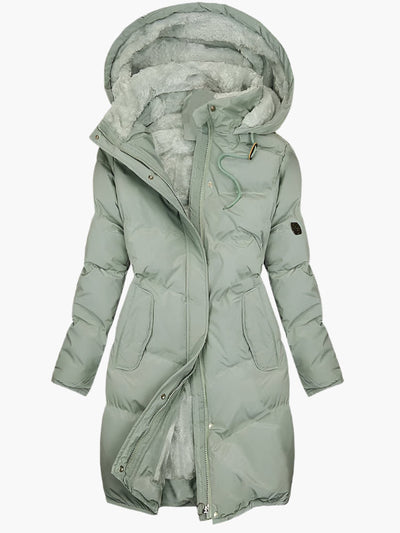 Solid Long Coat Zip Front Long Sleeve | Chic Winter Women